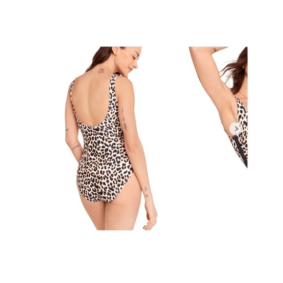 NWT DKNY Women One piece leopard bathing suit sz 10 - Picture 3 of 7